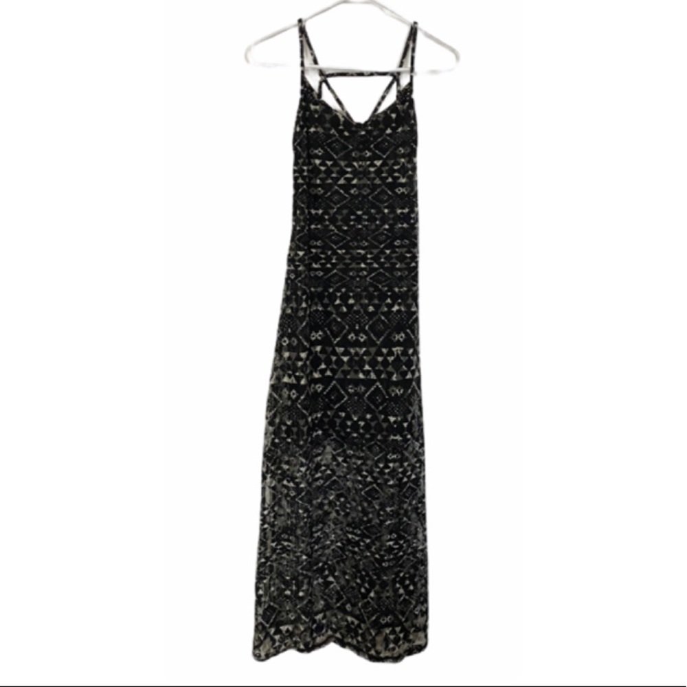 Fire Los Angeles Lace Geometric Maxi Dress S - Picture 5 of 5